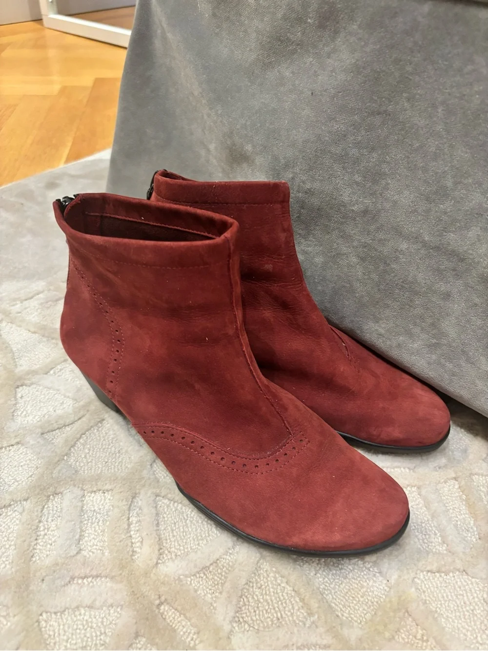 Arche Red Suede Ankle Boots